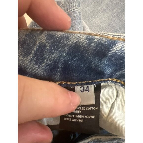 Oliver Logan Sz 34 Light Wash Frayed Hem Wide Leg Jeans Boho - Picture 10 of 11